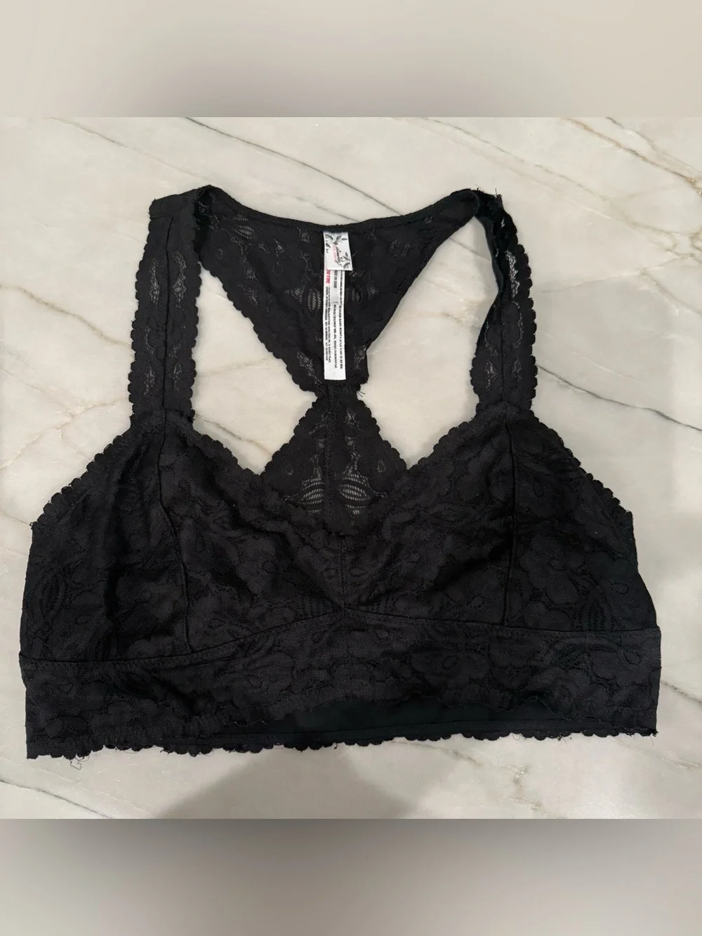 ⛱️Free People Intimately - Black Lace Racerback Bralette - L